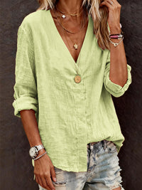 Casual Long-Sleeve V-Neck Regular Cardigan Multi-Colored Womens Top Shirt