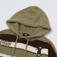 Autumn Retro  Pattern Colorful Stripes Hooded Cardigan
