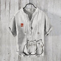 Printed Men's Casual Loose-fit Retro Short-sleeve