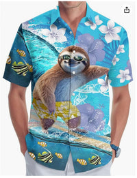 Plus Size Men's Fashion Digital Printing Short Sleeve