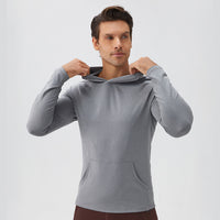 Mens AutumnWinter Moisture-Wicking  Quick-Drying Hooded Sweatshirt For Fitness And Sports