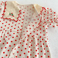 Korean Style Full Printed Dots Short Sleeved Kazakhstan