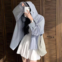 Long Sleeve Coat Plus Size Rimmed Patchwork Stripes Shirt For Women