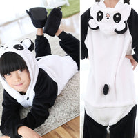 Children's Animal Flannel One-piece Pajamas Long Sleeves