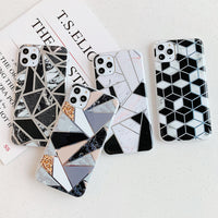 Geometric mosaic marble phone case