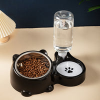 Cat Food And Water Bowl Set - 16 Degree Tilted Dog Dish With Water Dispenser Removable Pet Feeder Bowl Dog Drinking And Eating Bowl Detachable Pet Feeder Bowl For Cats And Dogs