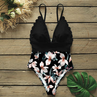 Printed triangle swimsuit