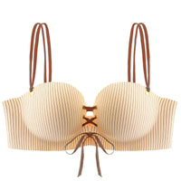 Striped strap palm bra