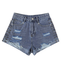 Hem high waist wide leg black shorts