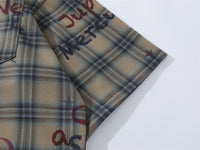 Gradient Short Sleeve Plaid Shirt Men