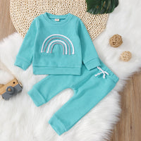 Autumn Rainbow Rope Simple Children's Suit