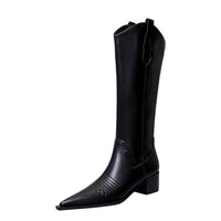 Retro V Cut Pointed-toe Skinny High Tube Women's Chelsea Boots