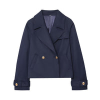 Women's Casual And Fashionable Double Breasted Short Jacket