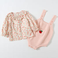 Two-piece woolen jumpsuit baby shirt