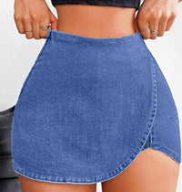 Slim-fit Denim Skirt Shorts For Women