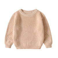 Children's Knitted Sweater Korean Style Pure Color Warm Keeping