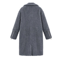 Women's Solid Color Mid-Length Woolen Coat Coat