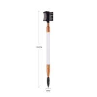 Single double-ended makeup brush and eyelash brush