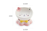 Ceramic cat bowl cats protect cervical vertebrae