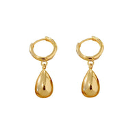 18K Gold-Plated Matte Brushed Waterdrop Earrings For Women