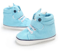 Puseky New Baby Boy Girls Shoes Cute Cartoon Bear Fox First Walkers Canvas Sneaker Anti-slip Soft Sole Toddler Shoes Footwear