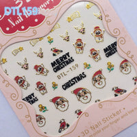 3D Christmas nail decals