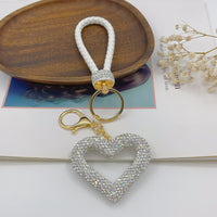 Polymer Clay Leather Rope Hollow Heart Keychain Cute High-end Bags Pendant Finished DIY Creative Small Pendant Wholesale