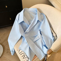 Womens Fashionable Shirt With Irregular Lapel