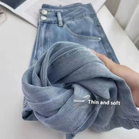 High Waist Drooping Thin Straight Pants