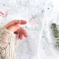 Peach transparent mobile phone case