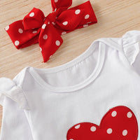 Baby's Long Sleeve heart Romper