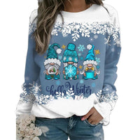 Fashion Christmas Snowman Round Neck Long Sleeve Women