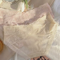 Women's Satin Mesh Lace Low Waist Underwear