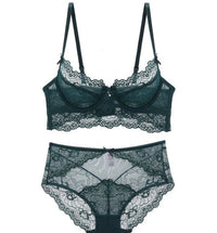 Deep V Sexy Underwear Ultrathin Bra Set