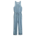 European and American waistcoat waist slimming fashion denim jumpsuit