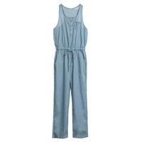 European and American waistcoat waist slimming fashion denim jumpsuit