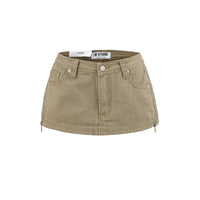 Womens Fashion High-Waisted Denim Skirt With Side Zipper