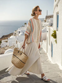 Loose Casual Womens Fashionable Beach Vacation Two-Piece Set