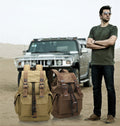 New Backpack Men's Backpack Large Capacity Canvas Bucket Bag Casual Men's Bag Travel Bag Primary and Secondary School Bags