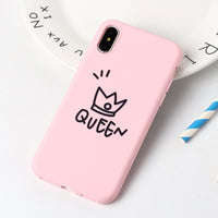 Crown pink queen TPU couple soft shell