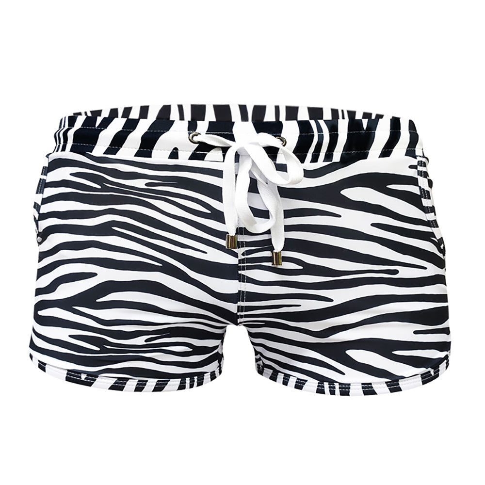 Men's Boxer Trunks Zebra Pattern Flower System