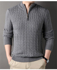 Half-high Neck Loose Zip-up Casual Daily Sweater