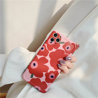 Compatible with Apple, Retro red flower phone case for iPhone12ProMax/8plus