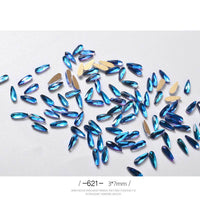 10Pcs 3D Nail Art Rhinestones Long Water Drop Shaped Glitter Nail Art Decorations Accessoires Nail Supplies