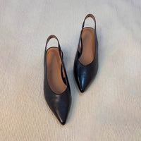 Womens Solid-Color Retro All-Match Pointed-Toe Sandals