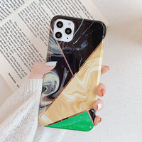 Geometric mosaic marble phone case