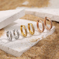 Light Luxury High-End Sparkling Diamond Earrings For Women Stainless Steel