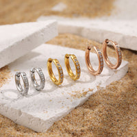 Light Luxury High-End Sparkling Diamond Earrings For Women Stainless Steel