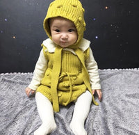 Thick wool handmade bubble overalls