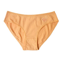 Women's Cotton Underwear Mid-waist Heart-shaped Briefs